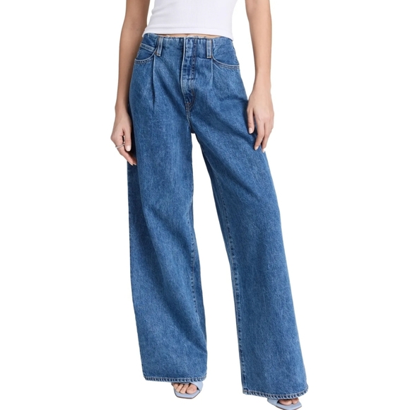 SLVRLAKE Denim - SLVRLAKE Taylor Wide Leg Pleated Jeans Size 29 In Sweet Memory